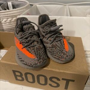 adidas Yeezy Boost 350 v2 Beluge Reflection Gray and Orange Sneakers